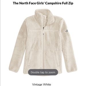 North Face Girls Cream White Fleece Sz 14-16